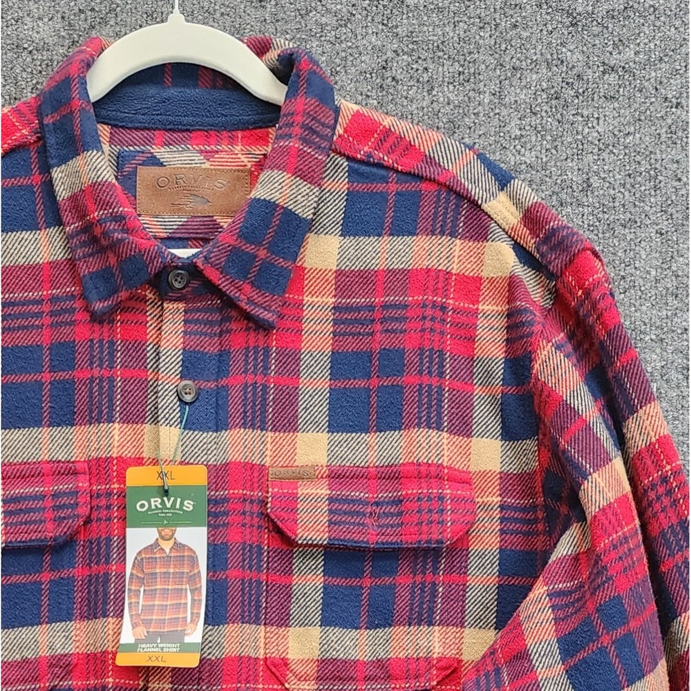 NWT Orvis Men's Heavyweight Plaid Flannel Shirt Gorpcore Outdoor 100% Cotton XXL